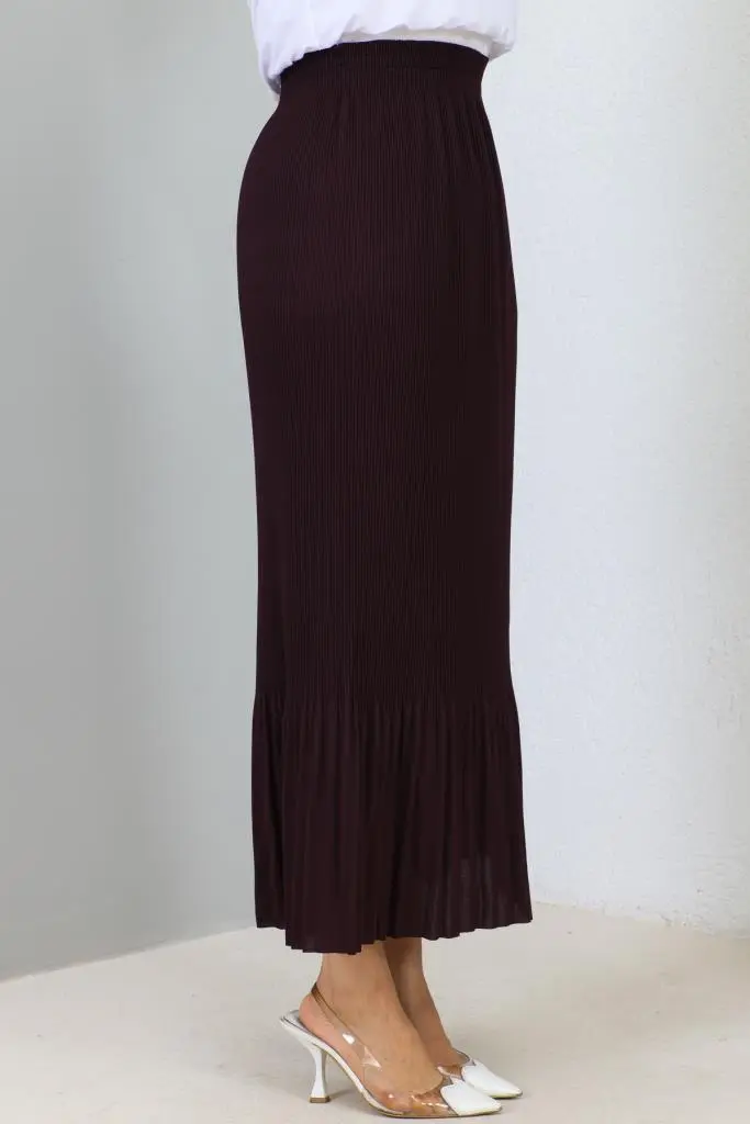 205 - Piliseli Tesettür Etek Mor-detail