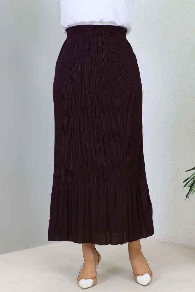 205 - Piliseli Tesettür Etek Mor-detail