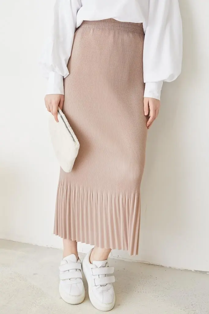 205 - Piliseli Tesettür Etek Taş-detail