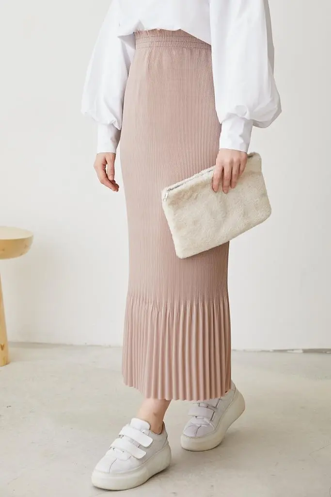 205 - Piliseli Tesettür Etek Taş-detail