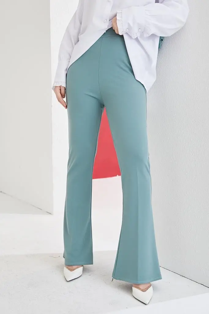 206 İspanyol Paça Kumaş Pantolon Mint-detail