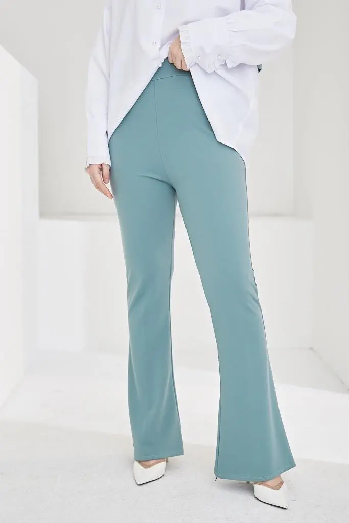 206 İspanyol Paça Kumaş Pantolon Mint-detail