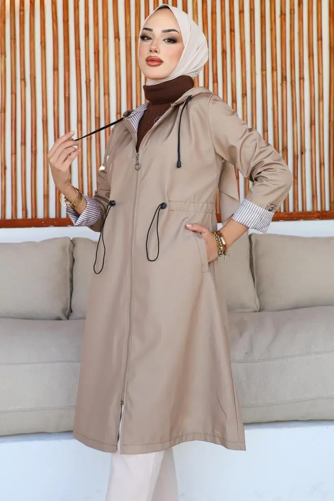 2060 Mevsimlik Trençkot Bej-detail