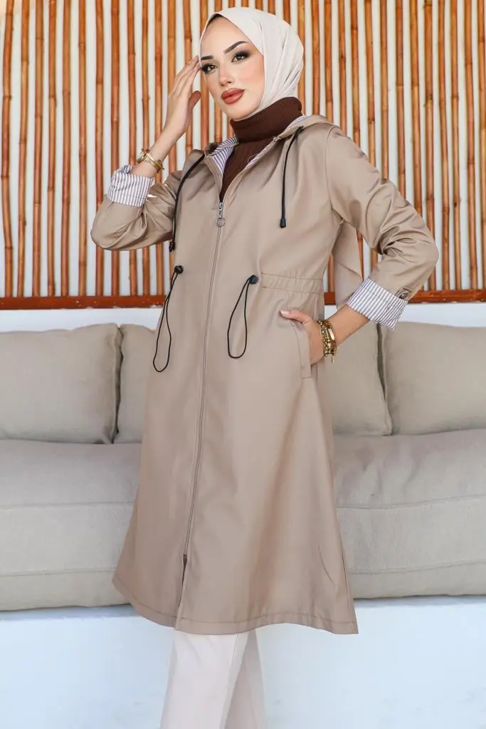 2060 Mevsimlik Trençkot Bej-detail