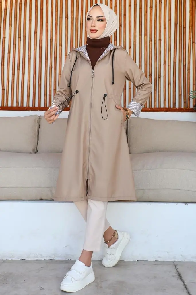 2060 Mevsimlik Trençkot Bej-detail