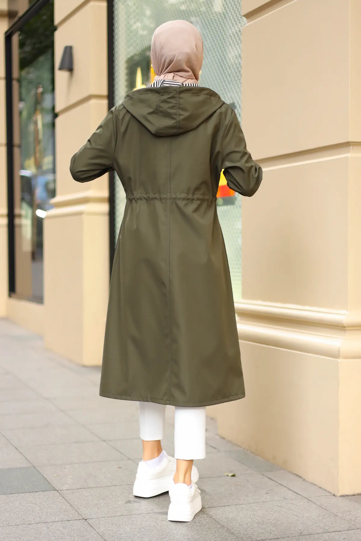2060 Mevsimlik Trençkot Haki-detail
