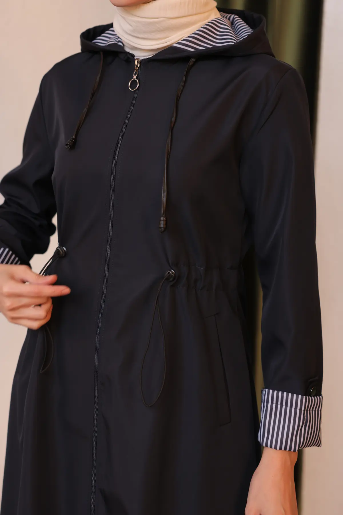 2060 Mevsimlik Trençkot Lacivert-detail