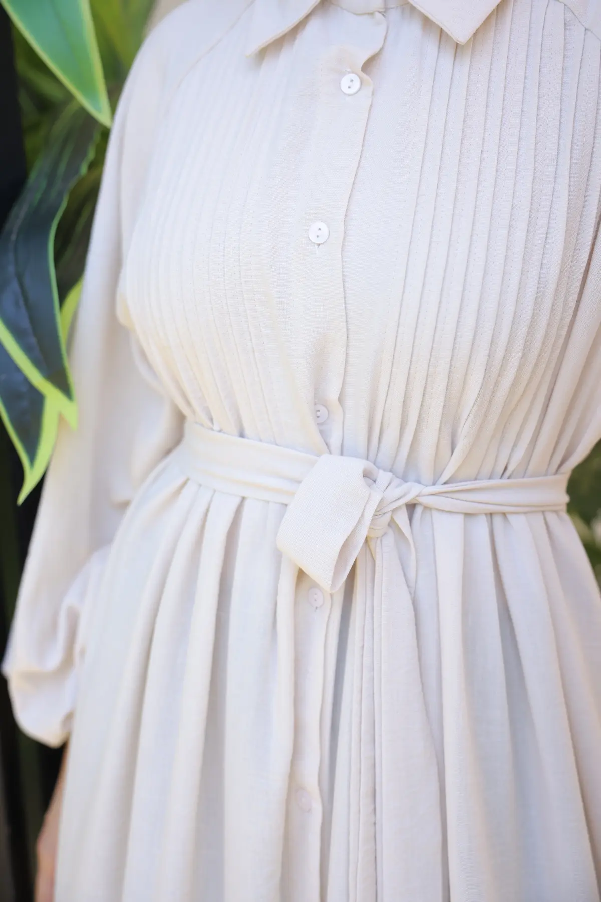 2073 Nervürlü Elbise Taş Rengi-detail