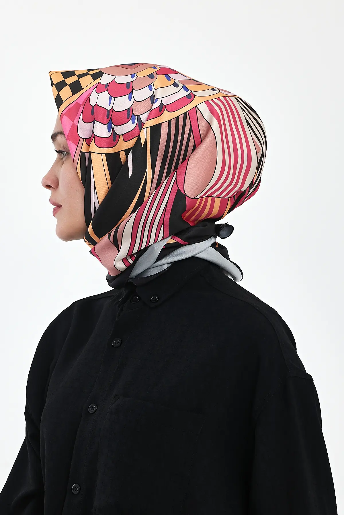 21 Desenli Eşarp Siyah-detail