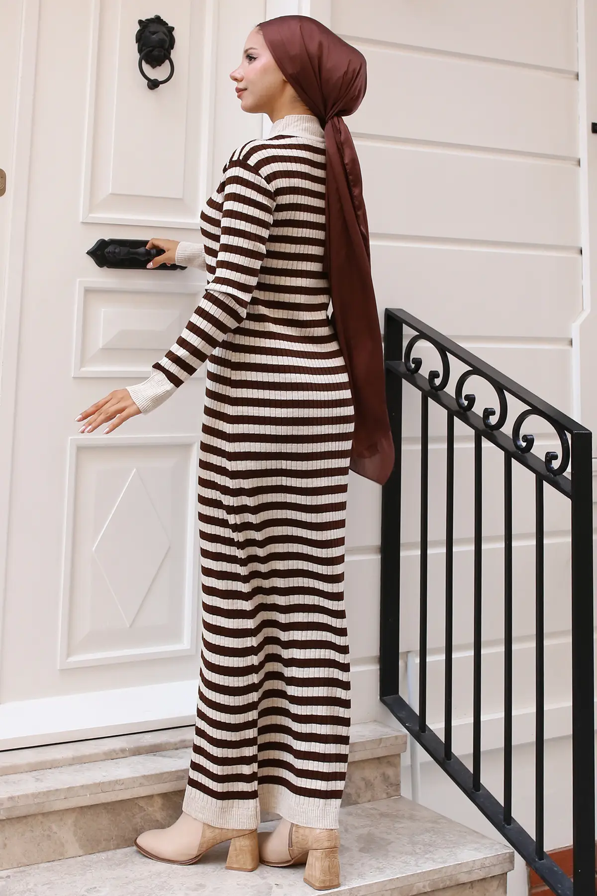 Striped Knit Dress-detail