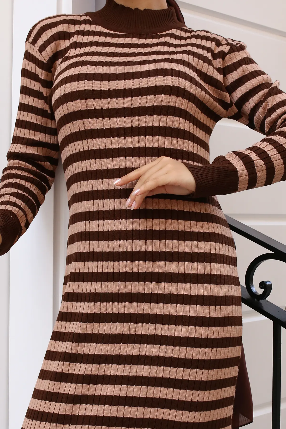 Striped Knit Dress-detail
