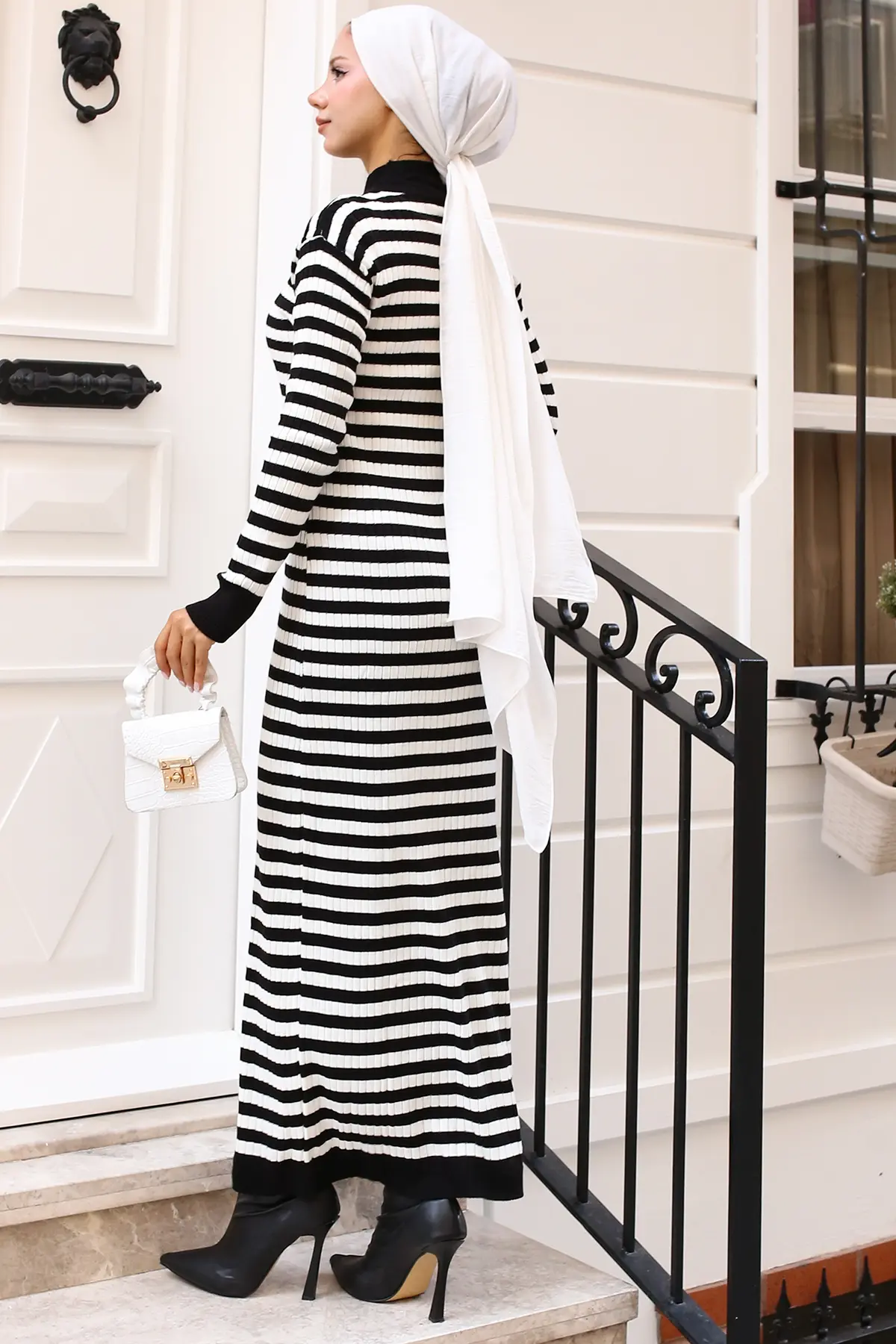 Striped Knit Dress-detail