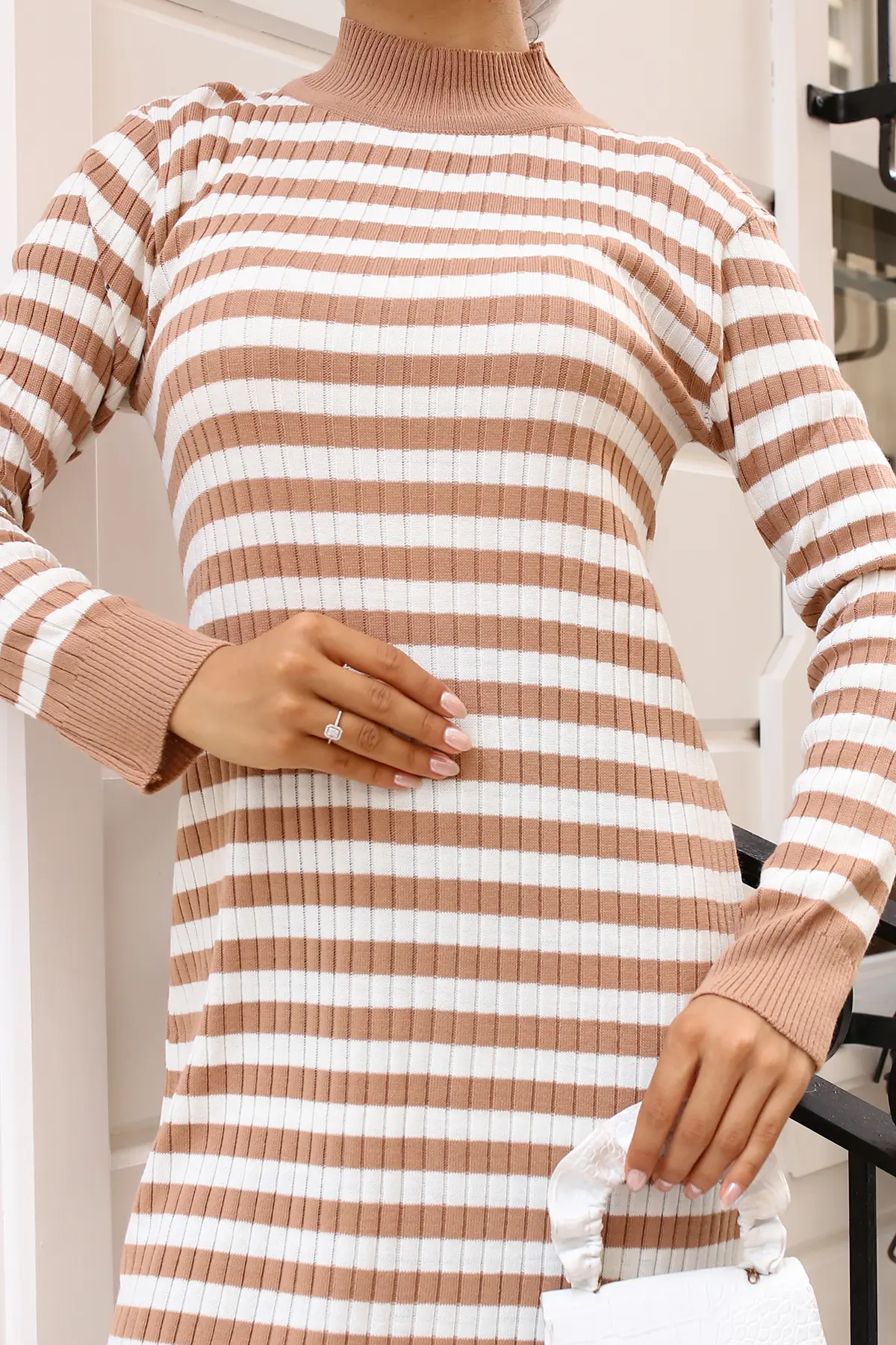 Striped Knit Dress-detail