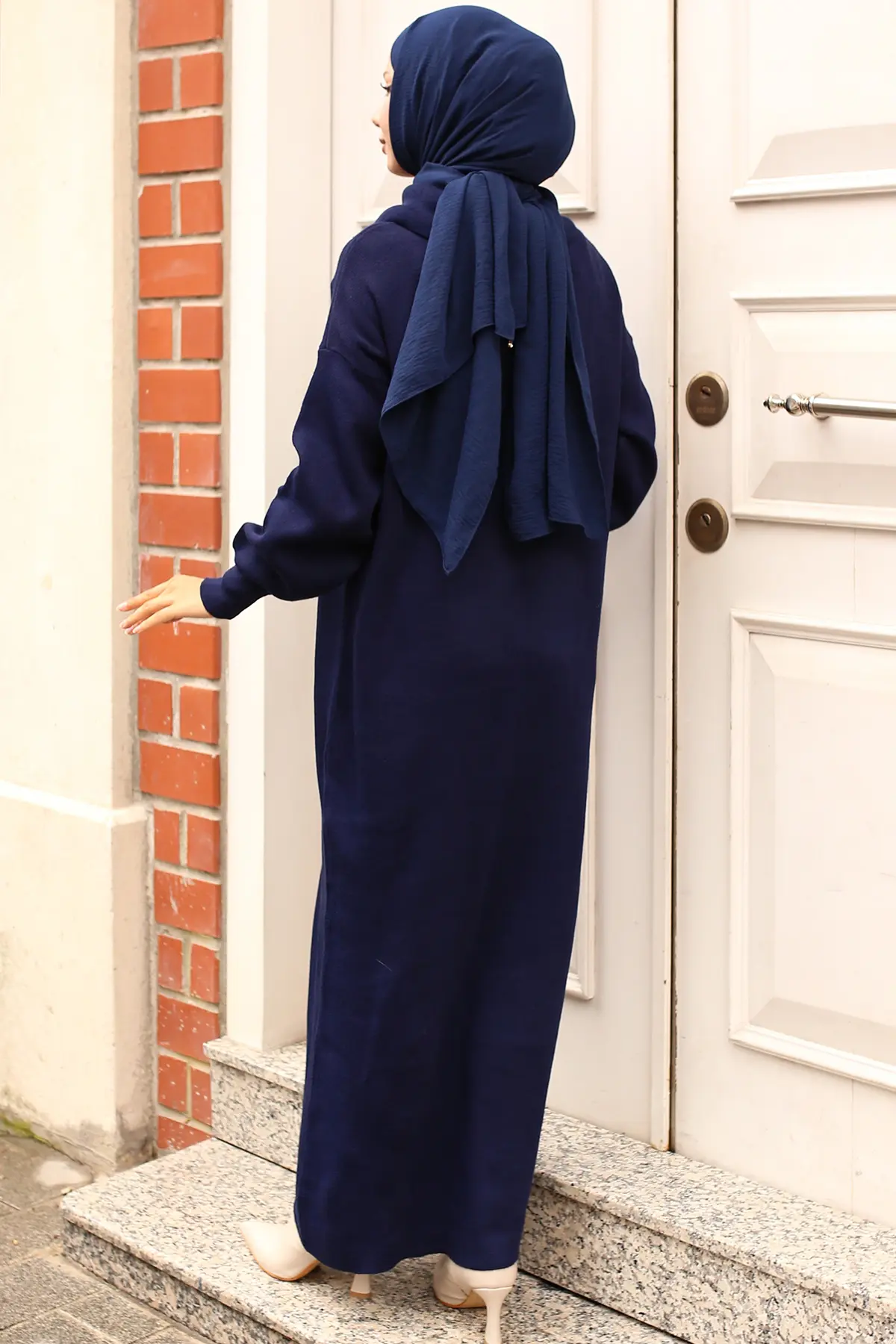 Knitwear Dress With Zipped Collar-detail