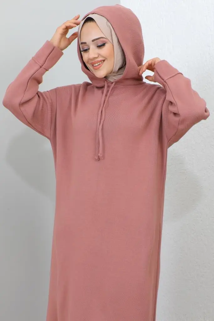 Hooded Knıtwear Dress-detail