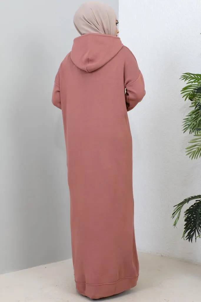 Hooded Knıtwear Dress-detail