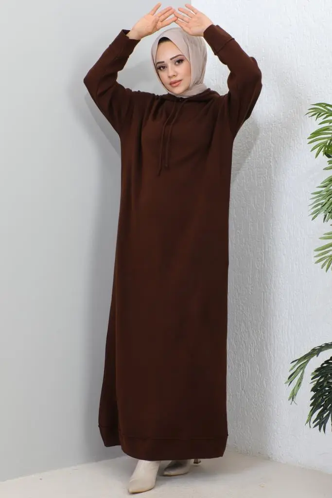 Hooded Knıtwear Dress-detail