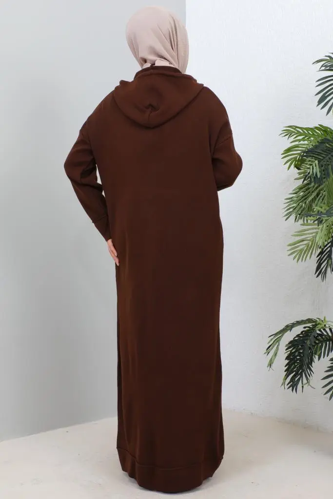 Hooded Knıtwear Dress-detail