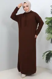 Hooded Knıtwear Dress