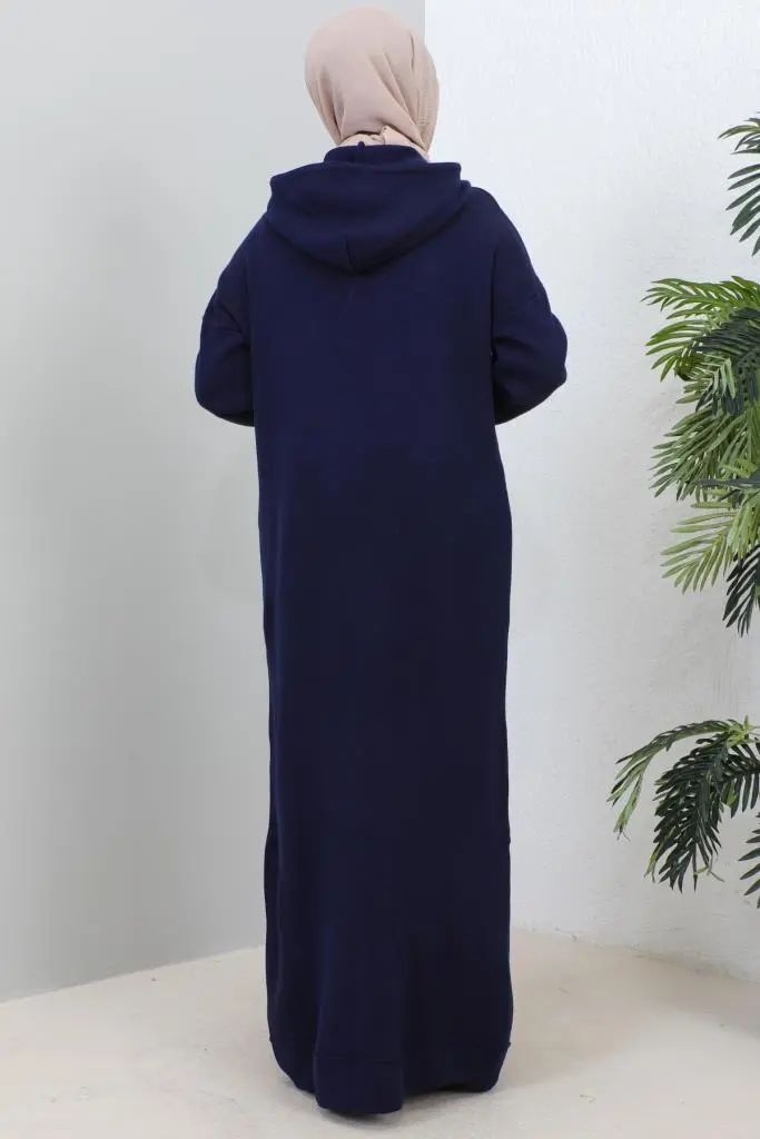 Hooded Knıtwear Dress-detail