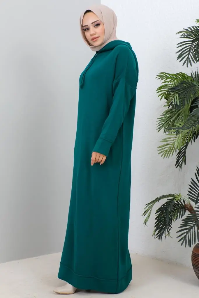 Hooded Knıtwear Dress-detail