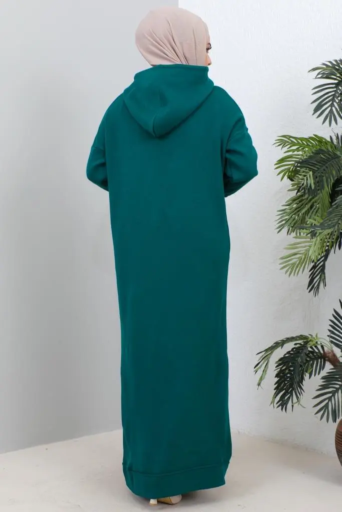 Hooded Knıtwear Dress-detail