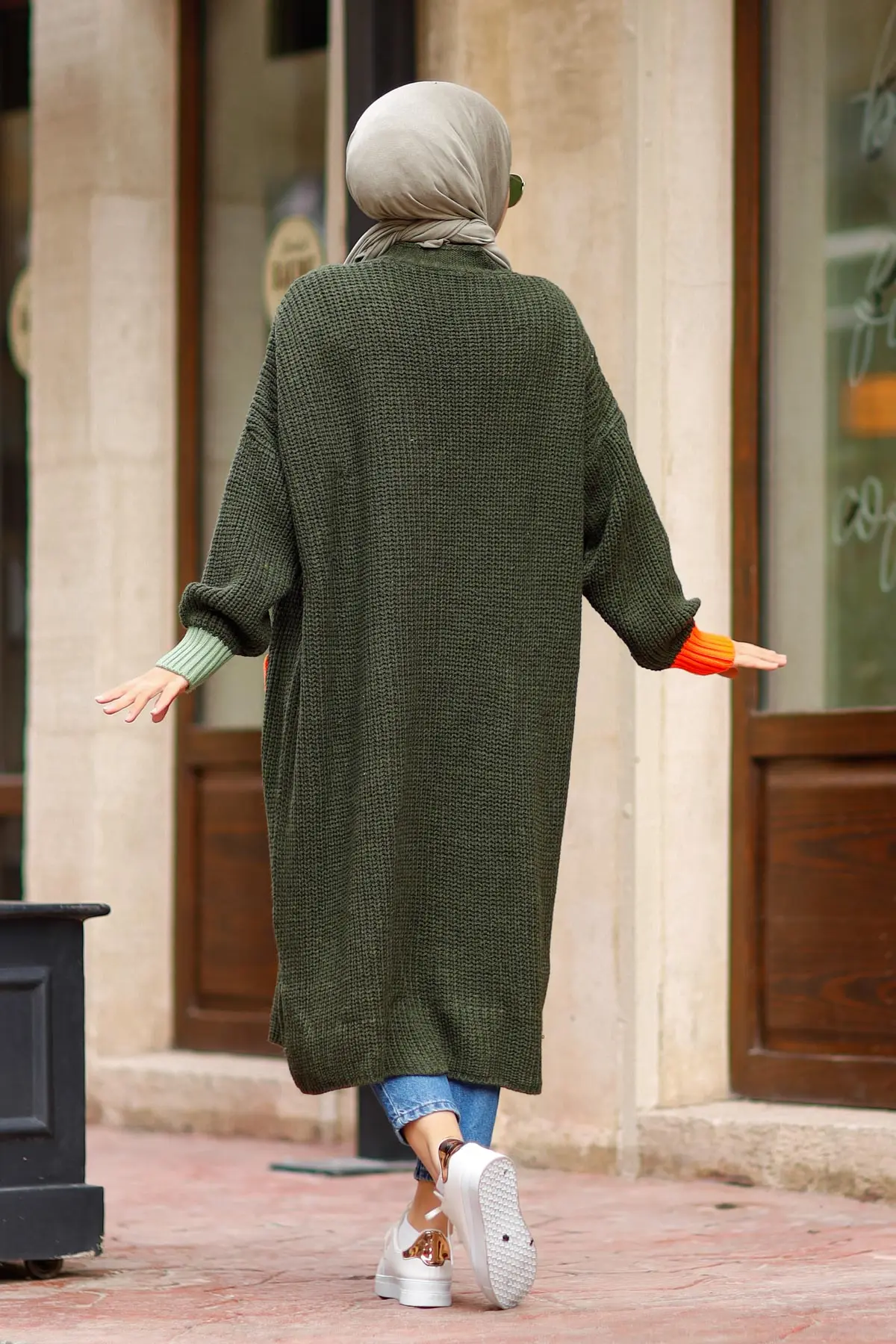 Khaki Pocket Knitwear Cardigan-detail