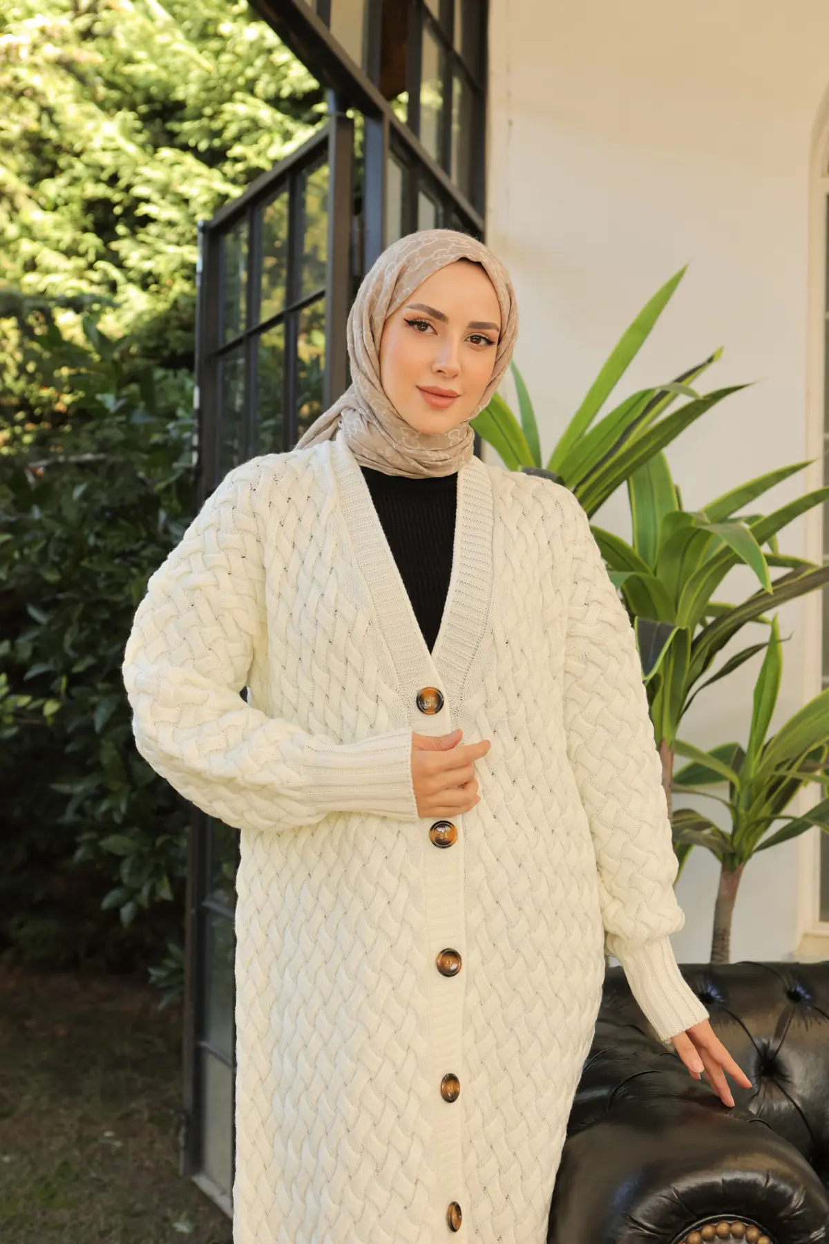 Patterned Knitwear Cardigan-detail