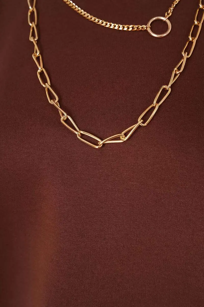 2983 Tunik Sweat Kahverengi-detail