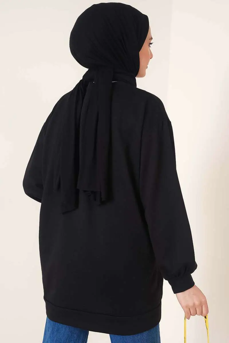2983 Tunik Sweat Siyah-detail