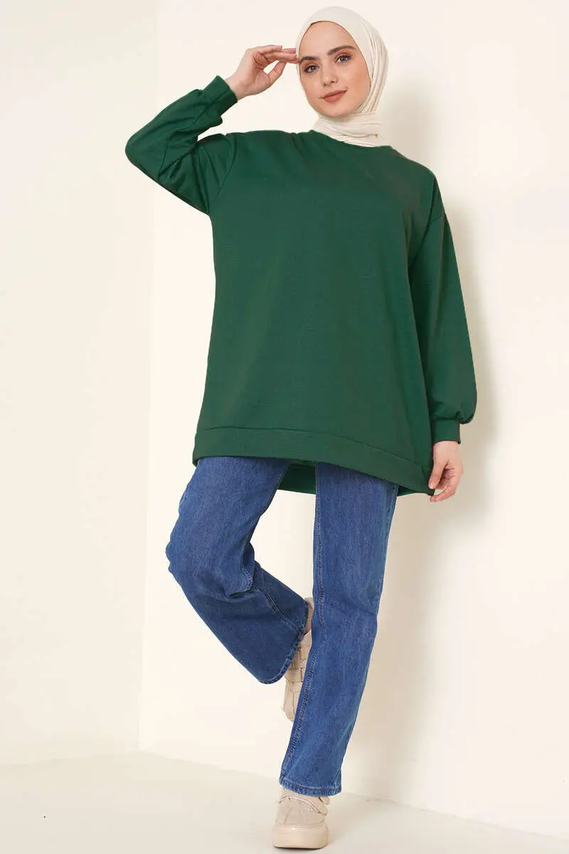 2983 Tunik Sweat Zümrüt Yeşili