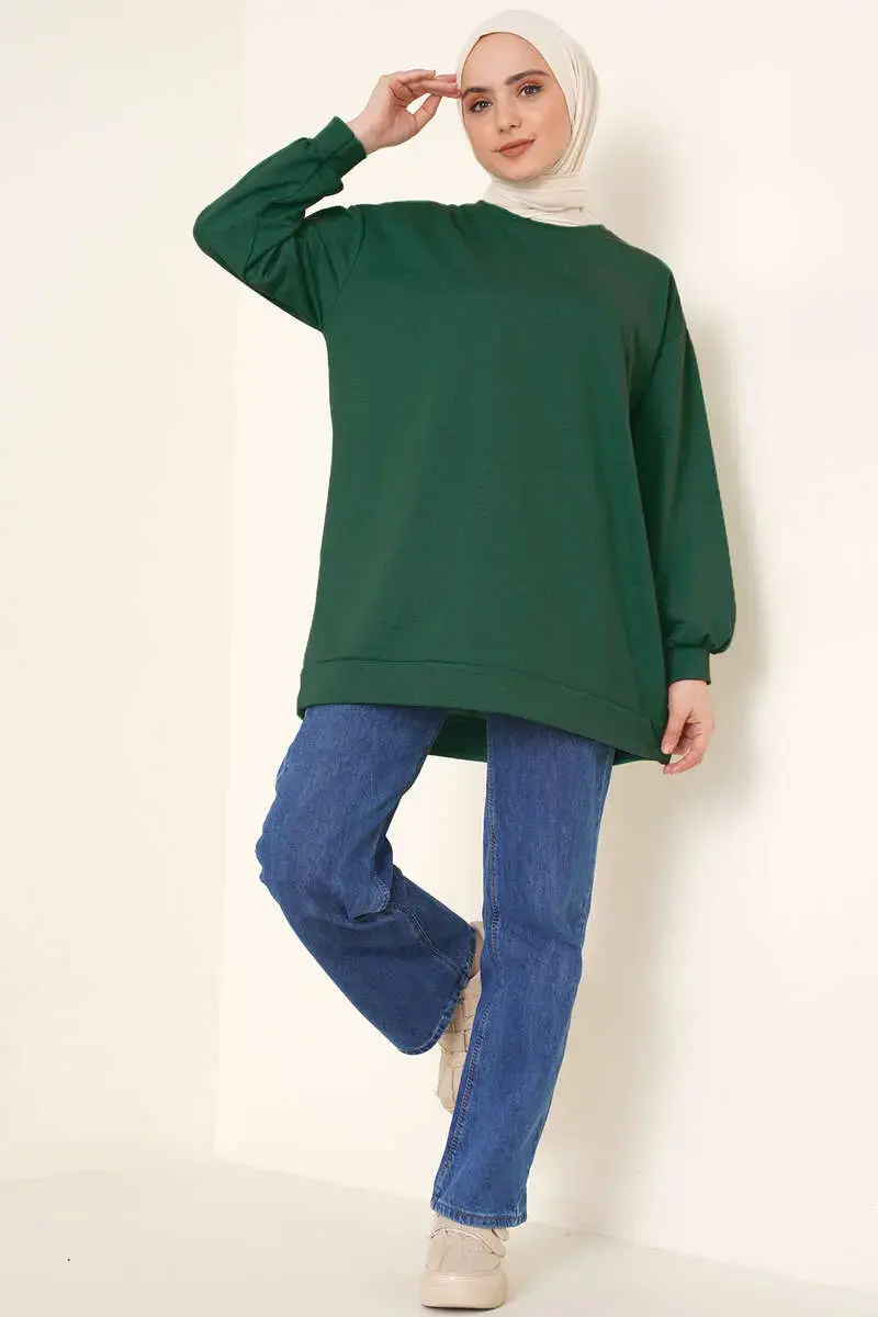 2983 Tunik Sweat Zümrüt Yeşili