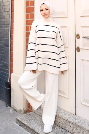 Striped Knitwear Suit