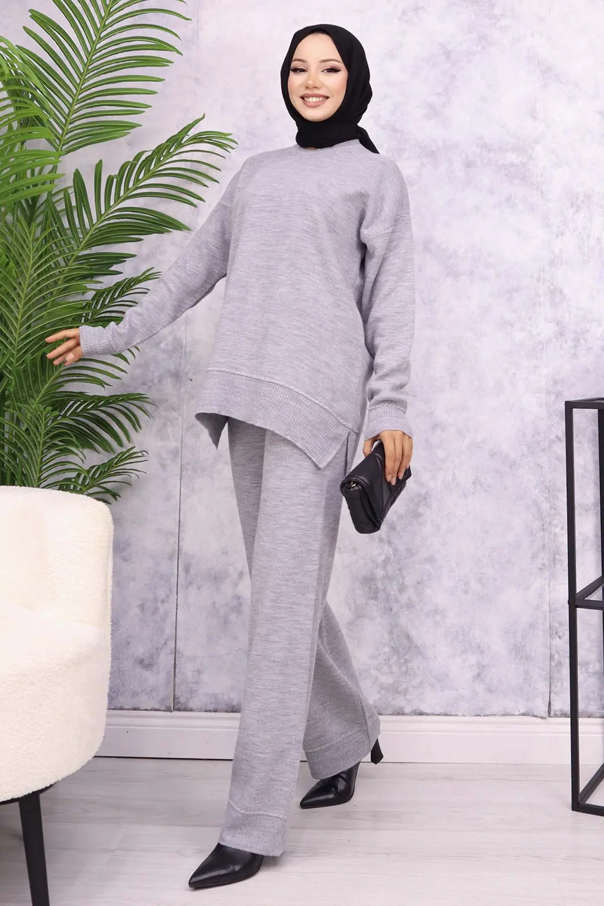 Striped Striped Sweater Set-detail