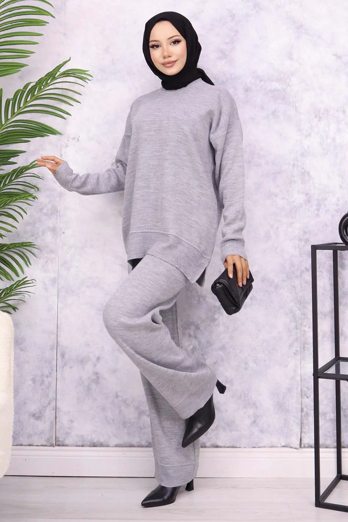 Striped Striped Sweater Set-detail