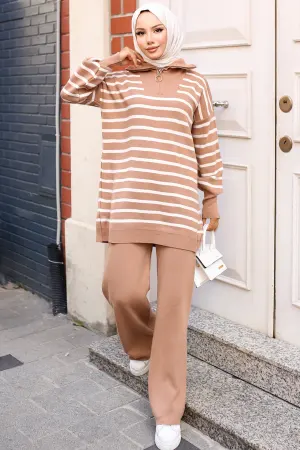 Striped Knitwear Suit