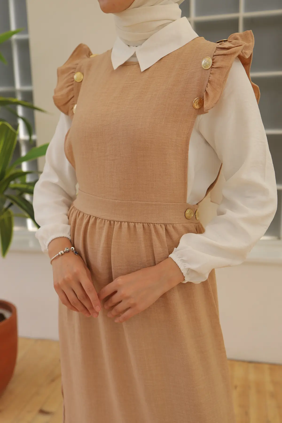 Button Detailed Double Dress-detail