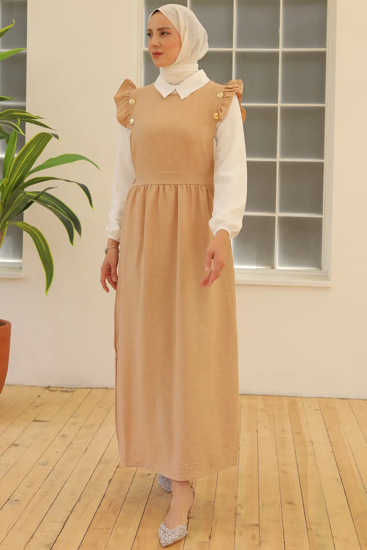 Button Detailed Double Dress-detail