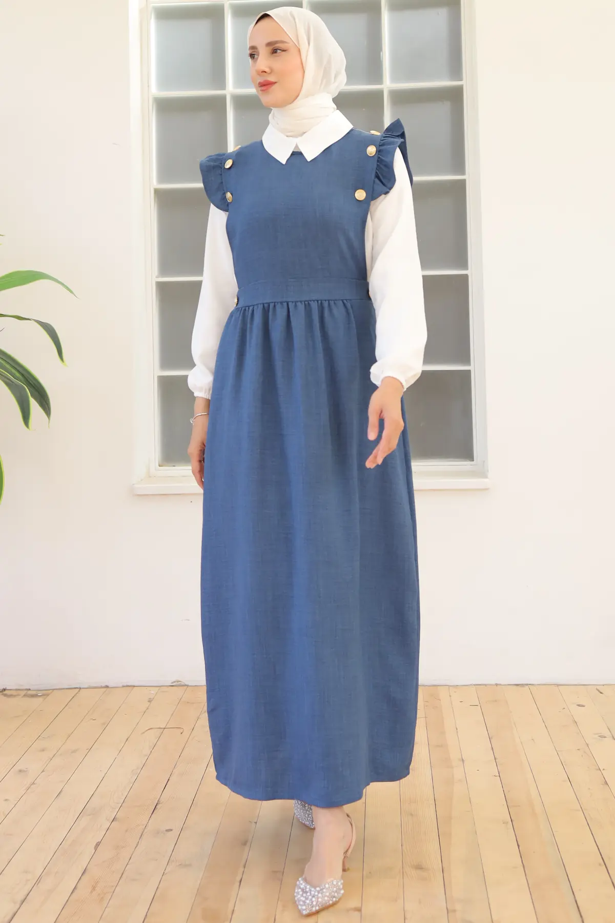 Button Detailed Double Dress-detail