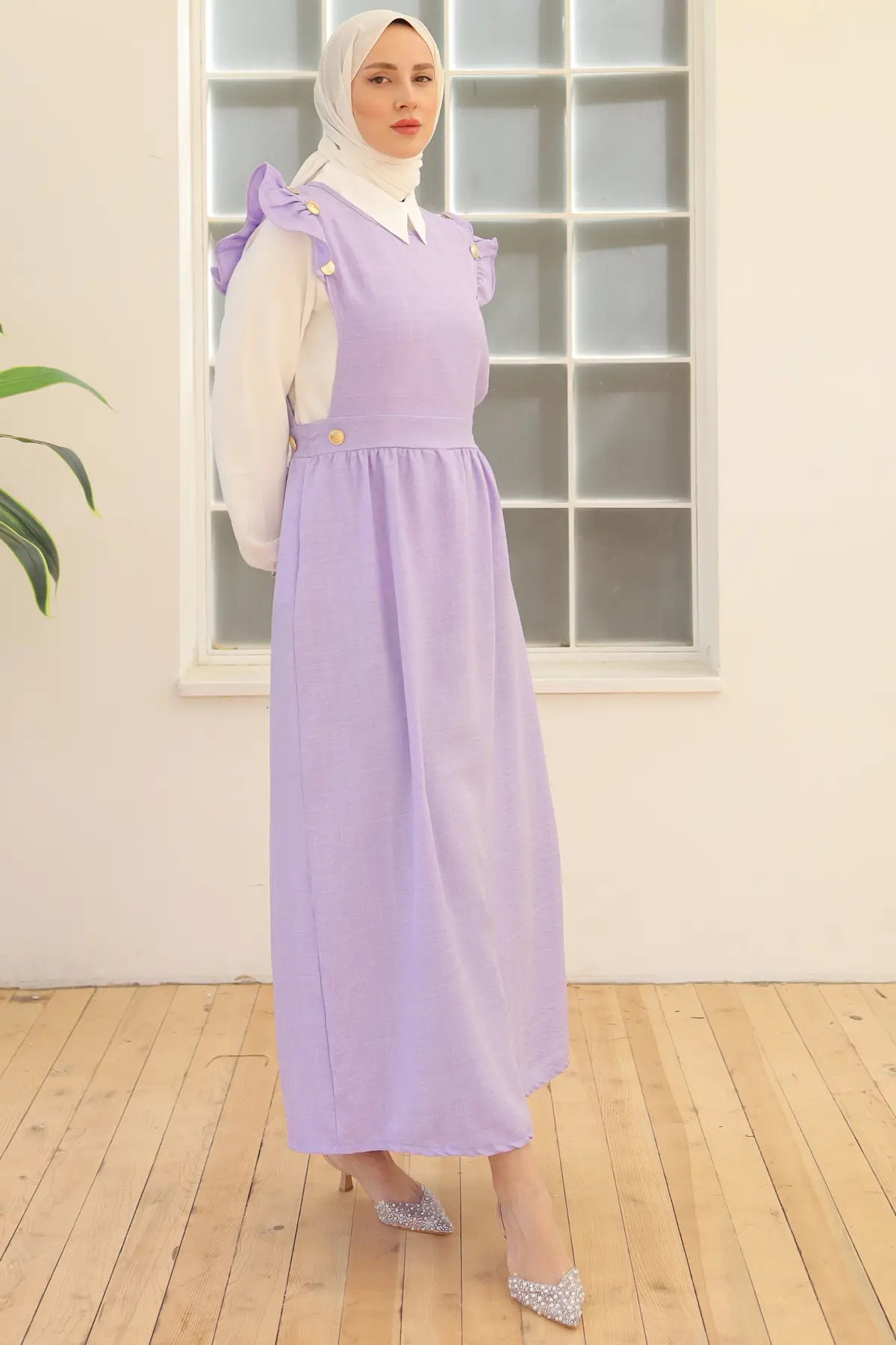 Button Detailed Double Dress-detail