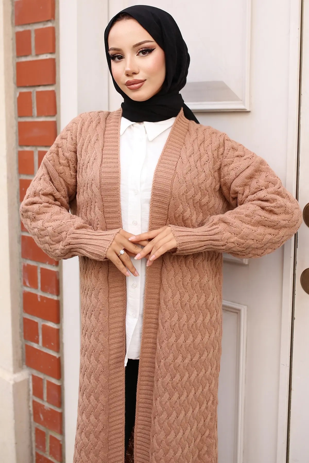 Hair Knit Long Sweater Cardigan-detail