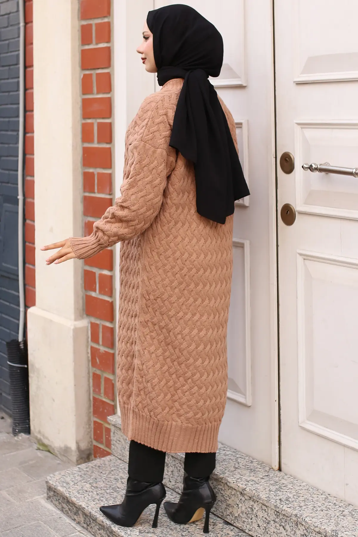 Hair Knit Long Sweater Cardigan-detail