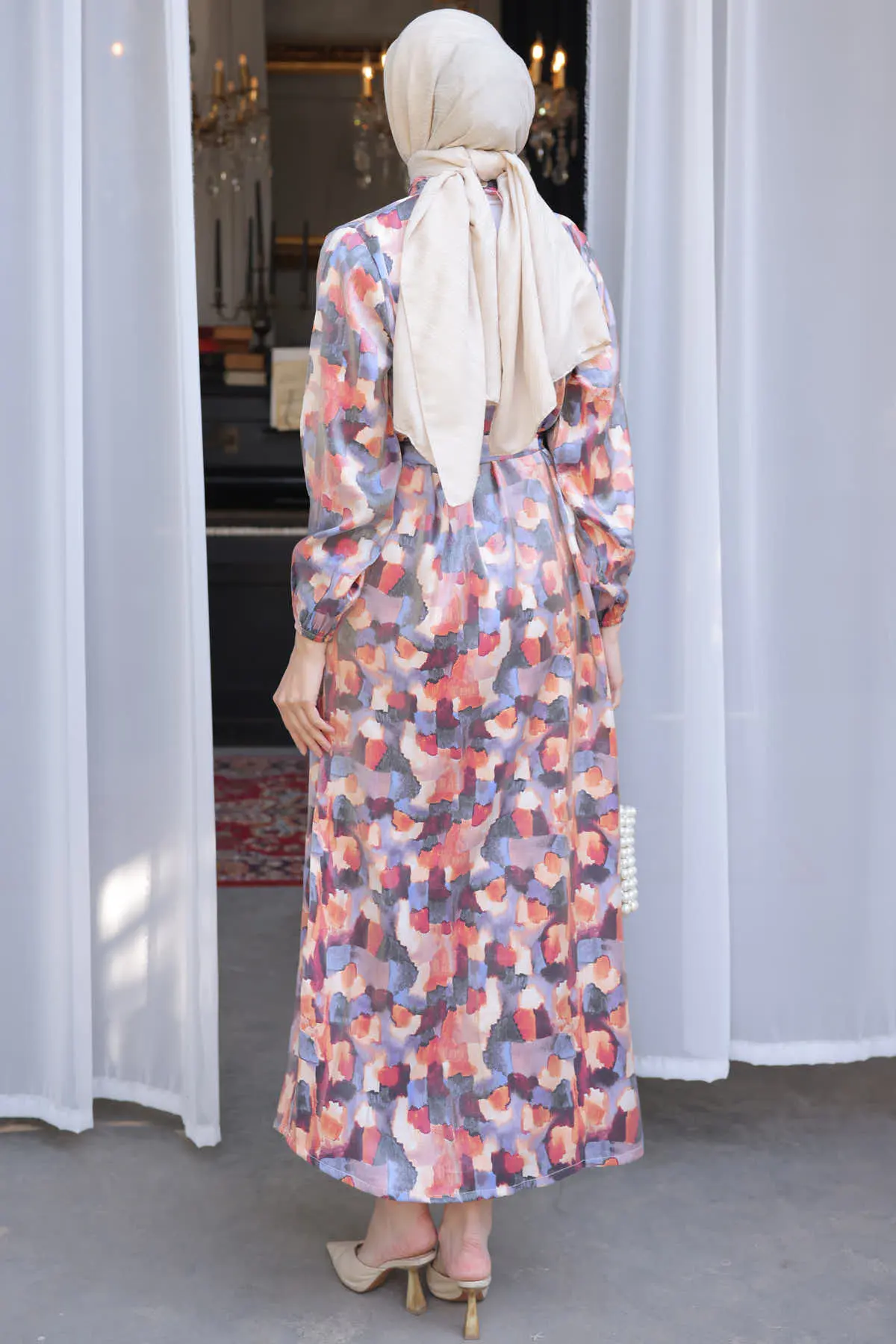 Patterned Hijab Dress-detail