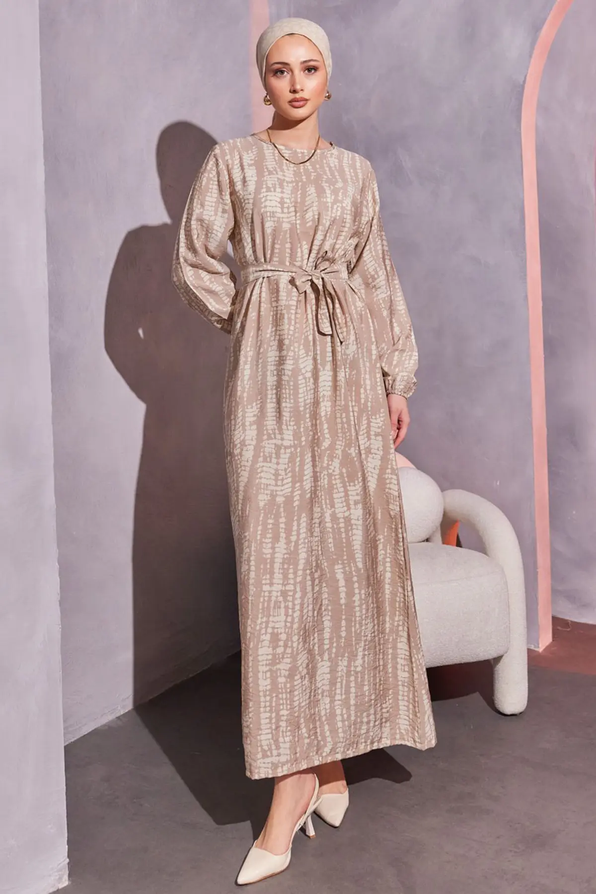 Patterned Hijab Dress-detail