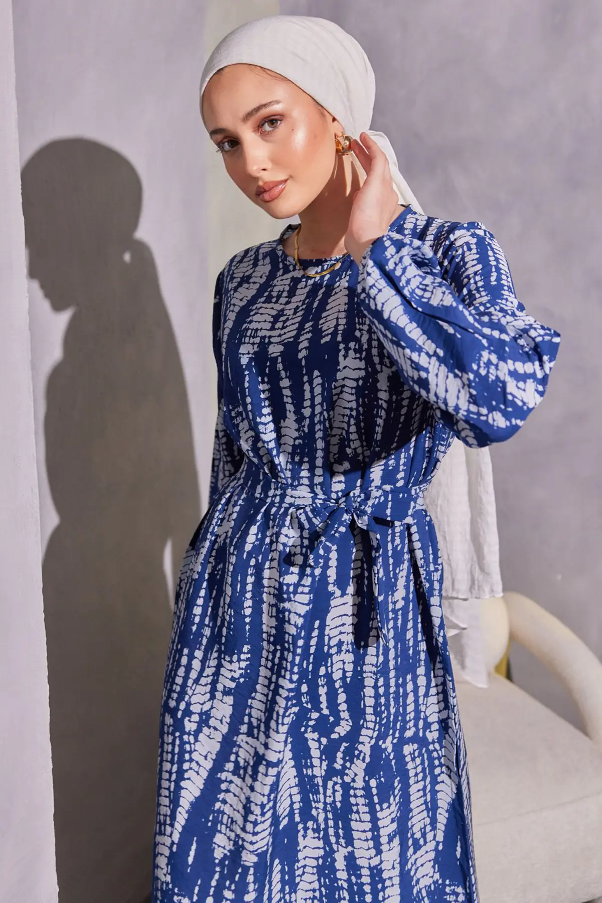 Patterned Hijab Dress-detail