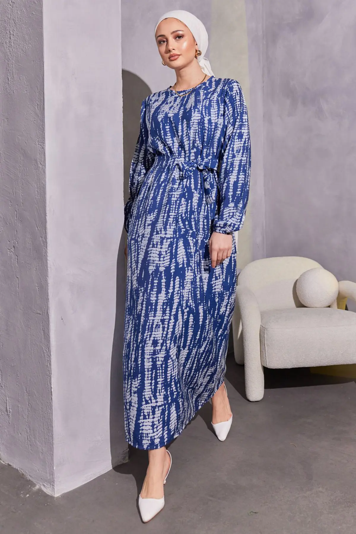 Patterned Hijab Dress-detail