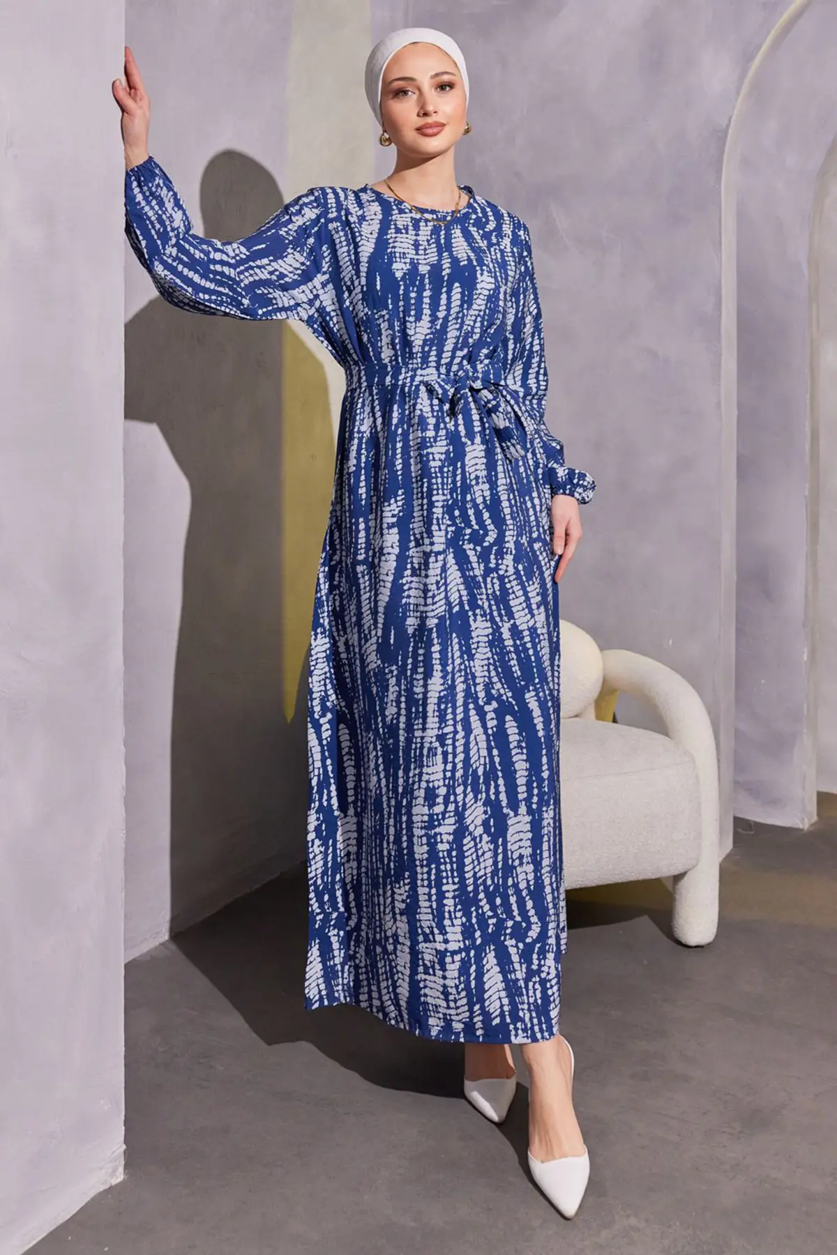 Patterned Hijab Dress-detail