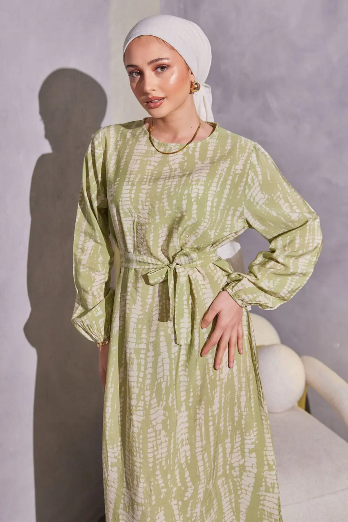 Patterned Hijab Dress-detail