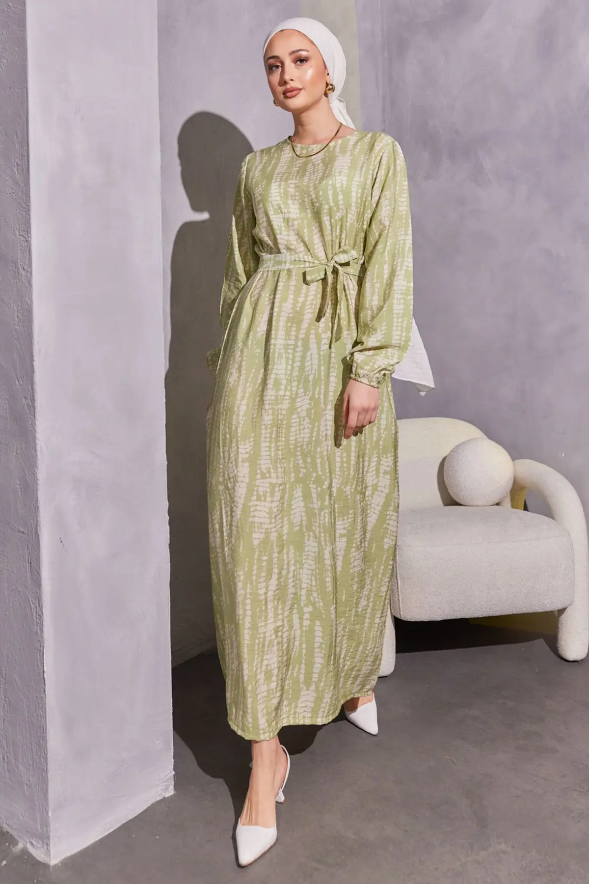 Patterned Hijab Dress-detail