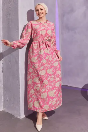 Floral Patterned Hijab Dress
